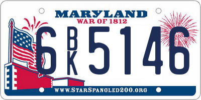 MD license plate 6BK5146