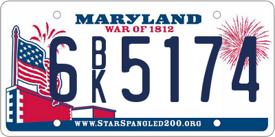 MD license plate 6BK5174