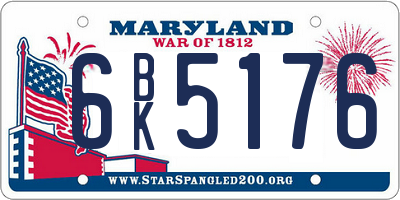 MD license plate 6BK5176