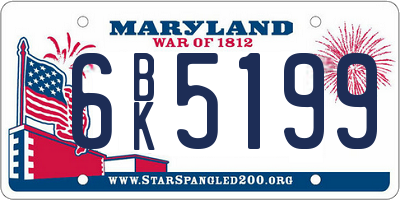 MD license plate 6BK5199