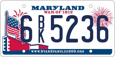 MD license plate 6BK5236