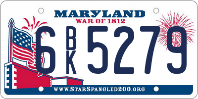 MD license plate 6BK5279