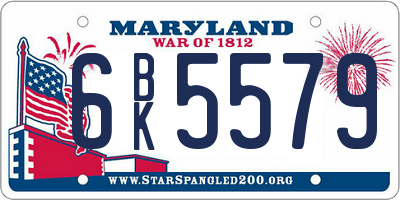MD license plate 6BK5579