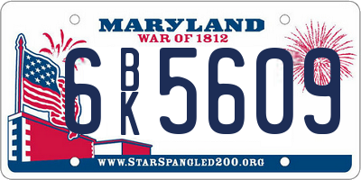 MD license plate 6BK5609