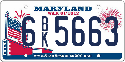 MD license plate 6BK5663