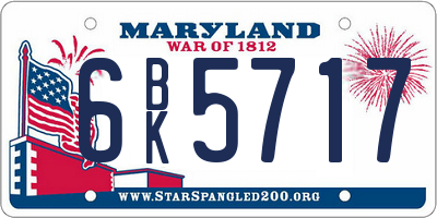 MD license plate 6BK5717