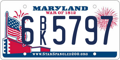 MD license plate 6BK5797