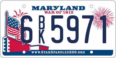 MD license plate 6BK5971