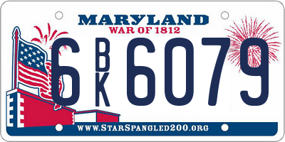 MD license plate 6BK6079