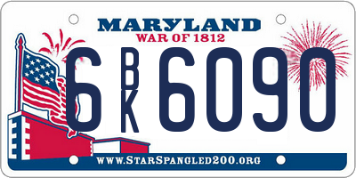 MD license plate 6BK6090