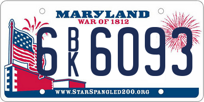 MD license plate 6BK6093