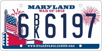 MD license plate 6BK6197