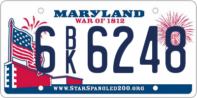 MD license plate 6BK6248