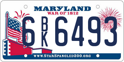 MD license plate 6BK6493