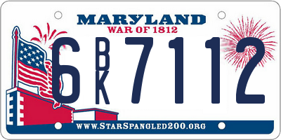 MD license plate 6BK7112