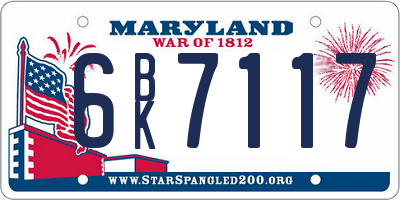 MD license plate 6BK7117