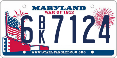 MD license plate 6BK7124