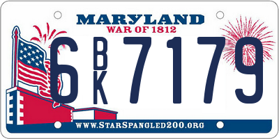 MD license plate 6BK7179
