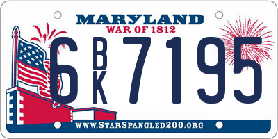 MD license plate 6BK7195