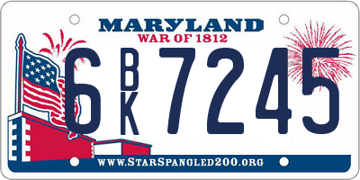 MD license plate 6BK7245
