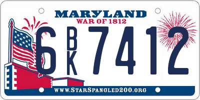 MD license plate 6BK7412