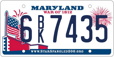 MD license plate 6BK7435