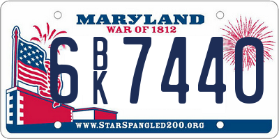 MD license plate 6BK7440