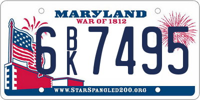 MD license plate 6BK7495