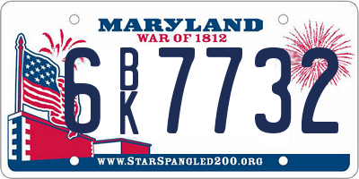 MD license plate 6BK7732