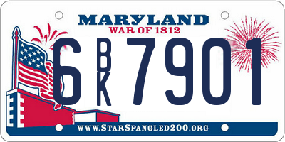 MD license plate 6BK7901
