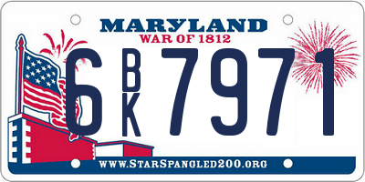 MD license plate 6BK7971