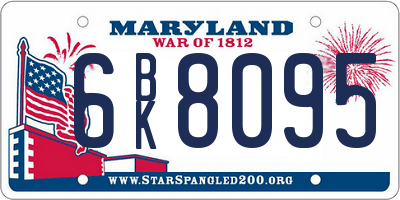 MD license plate 6BK8095