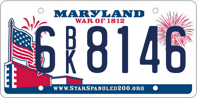 MD license plate 6BK8146