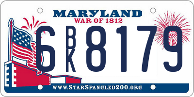 MD license plate 6BK8179