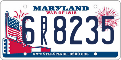 MD license plate 6BK8235