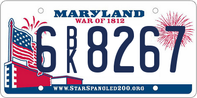 MD license plate 6BK8267