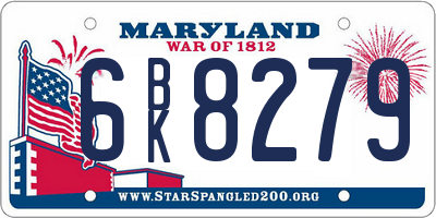 MD license plate 6BK8279