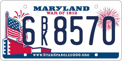 MD license plate 6BK8570