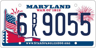 MD license plate 6BK9055