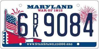 MD license plate 6BK9084