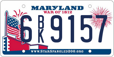 MD license plate 6BK9157