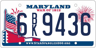 MD license plate 6BK9436