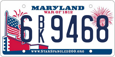 MD license plate 6BK9468