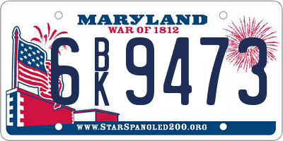 MD license plate 6BK9473