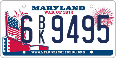 MD license plate 6BK9495