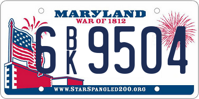 MD license plate 6BK9504