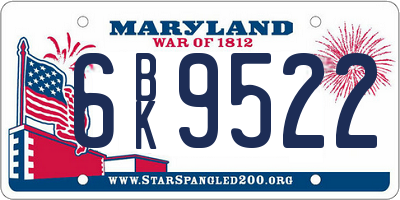 MD license plate 6BK9522