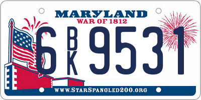 MD license plate 6BK9531