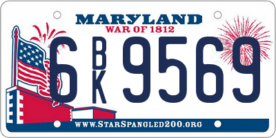 MD license plate 6BK9569