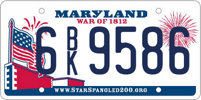 MD license plate 6BK9586
